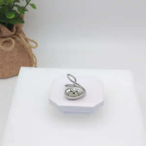 Anillo Doble Ajustable Con Gota 25mm Plateado