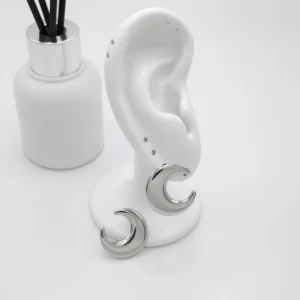 Arete Luna Lisa 22mm Plateado