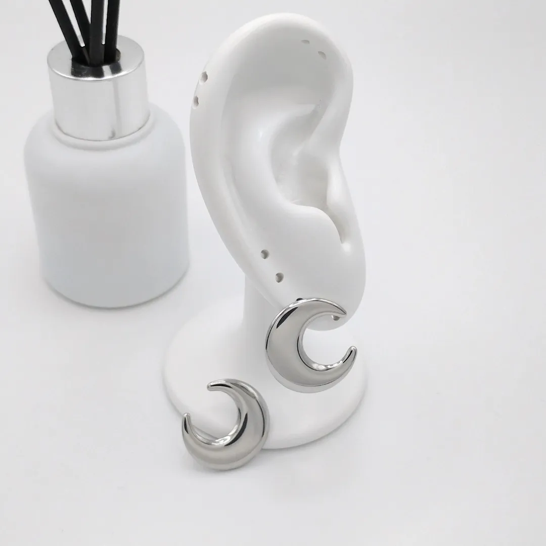 Arete Luna Lisa 22mm Plateado