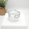 Brazalete Ajustable Irregular Martillado Plateado